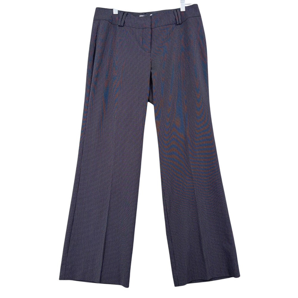 New York & Company Grey Pinstripe Wide-Leg Trousers